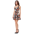 Kate Kasin Elegante &amp; Slim Fit sem mangas U-Neck Casual Floral Print Short Summer Dress KK000297-6